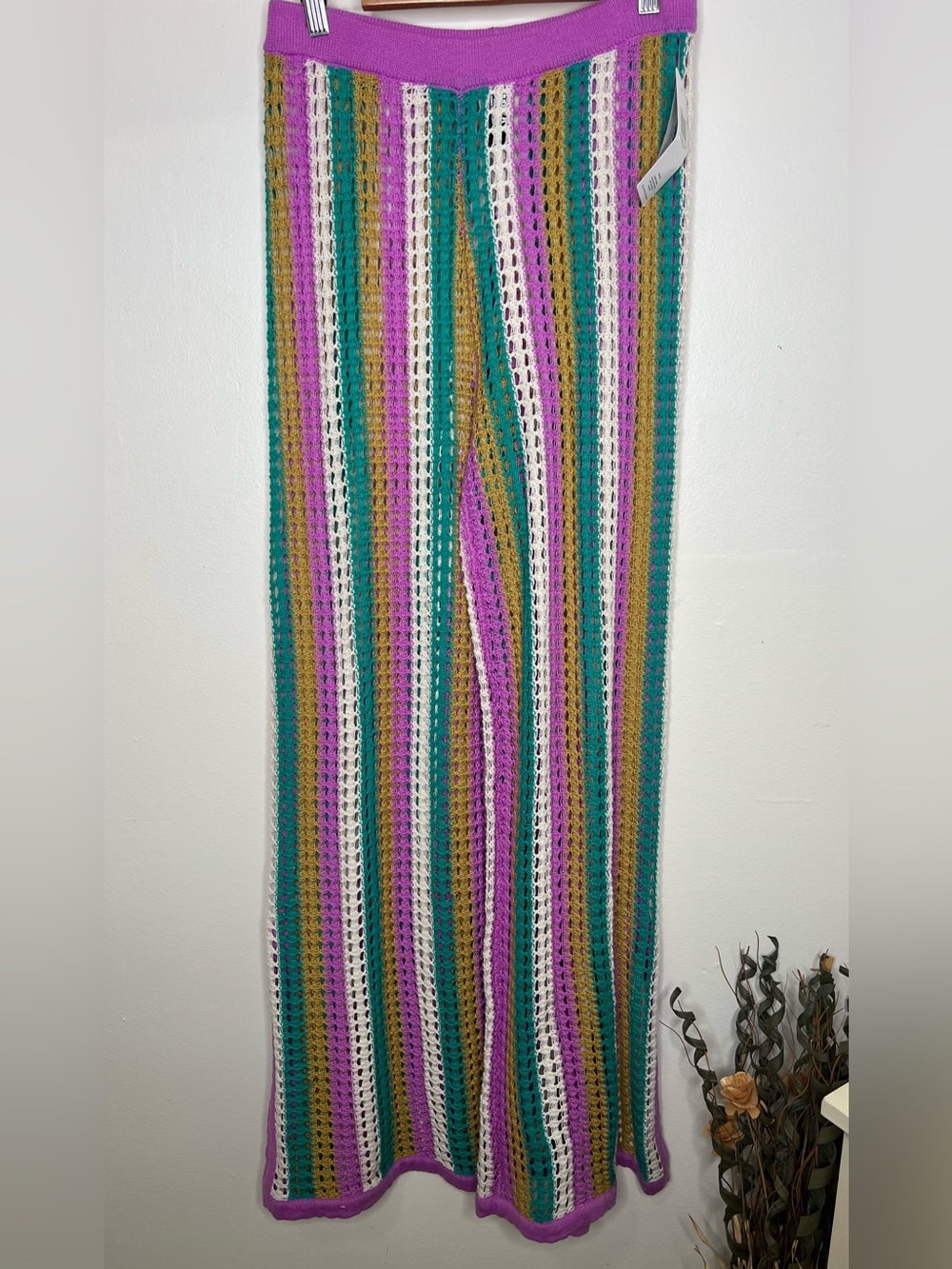 Brand New-Hurley Stripe Crochet Beach Pants